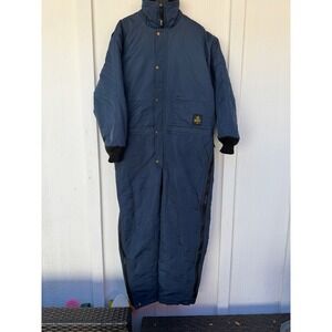 RefrigiWear 0440R Insulated Coveralls Mens Large Navy Blue Winter Work Jumpsuit